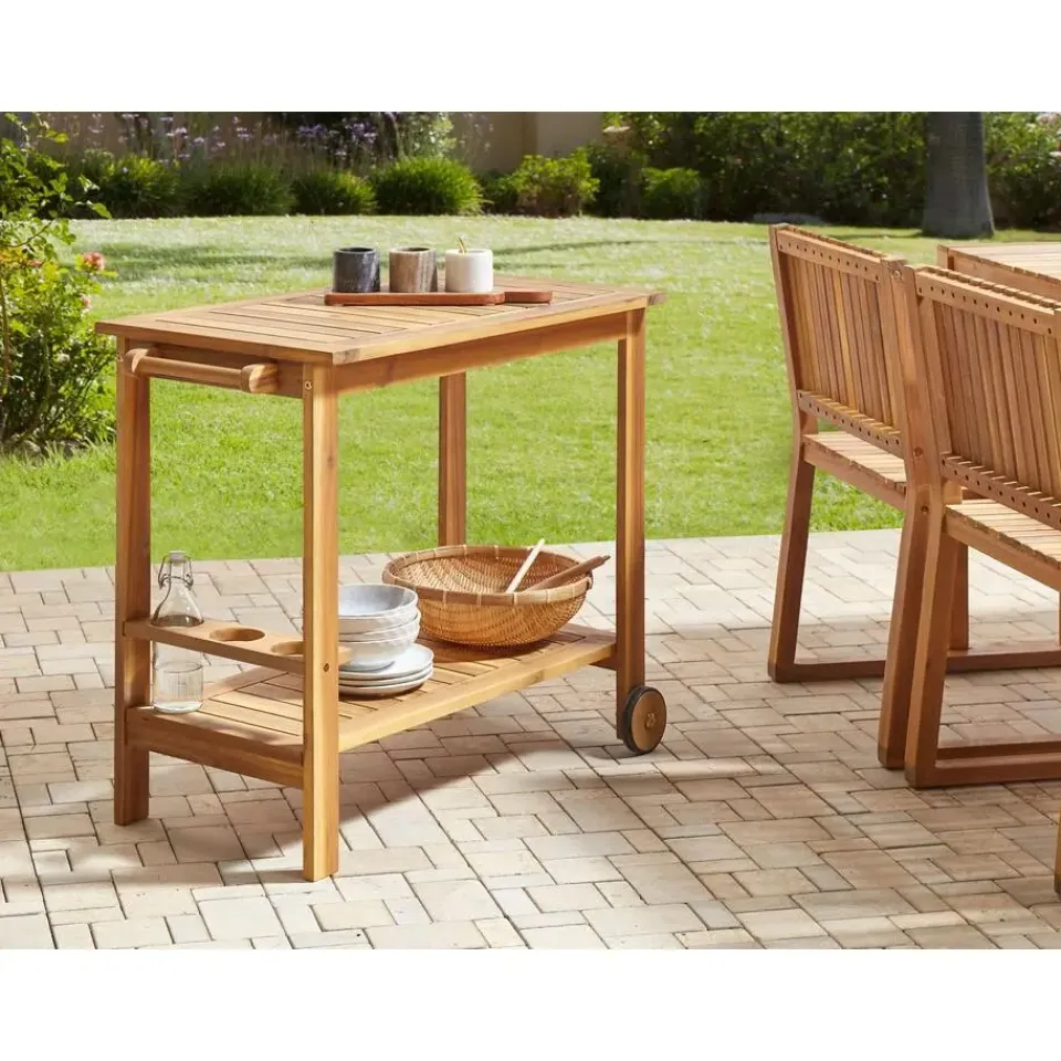 Beliani SASSARI II - Trolley - Lichte houtkleur - Acaciahout