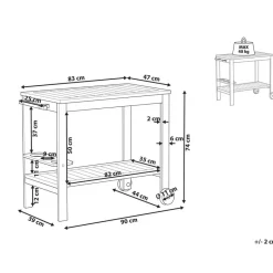 Beliani SASSARI II - Trolley - Lichte houtkleur - Acaciahout