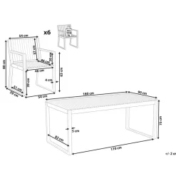 Beliani SASSARI II - Tuinset voor 6 - Lichthout - Gecertificeerd acaciahout Hot