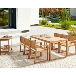 Beliani SASSARI II - Tuintafel - Lichte houtkleur - 90 x 180 cm - Acaciahout Sale