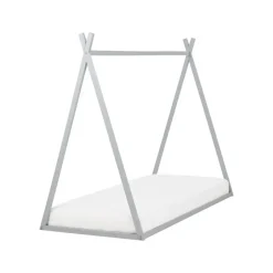 Beliani SAURAT - Kinderbed - Grijs - 90 x 200 cm - Dennenhout New