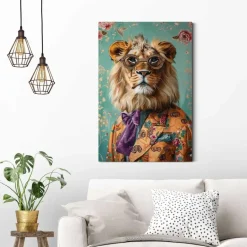 Reinders Schilderij Aangeklede leeuw - 90 x 60cm - Bont Discount