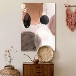 Reinders Schilderij Abstracte vormen - 70 x 50cm - Bruin Discount