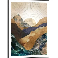 Reinders Schilderij Abstracte zonsopkomst - 70 x 50cm - Blauw Discount