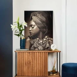 Reinders Schilderij Afrikaanse Vrouw - 70 x 50cm - Bruin Discount