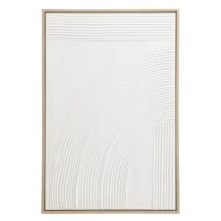 Leen Bakker Schilderij 3D Art - wit - canvas/hout - 90x60 cm Best