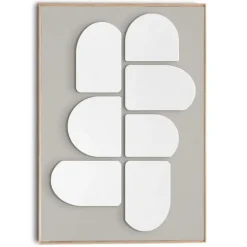 Reinders Schilderij 3D Art Abstract lichtgrijs met wit - 100 x 70cm - Wit Discount