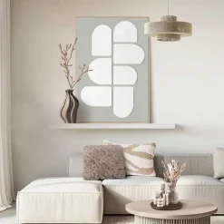 Reinders Schilderij 3D Art Abstract lichtgrijs met wit - 100 x 70cm - Wit Discount