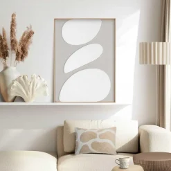 Reinders Schilderij 3D Art Organic Pebbles - 70 x 50cm - Beige New