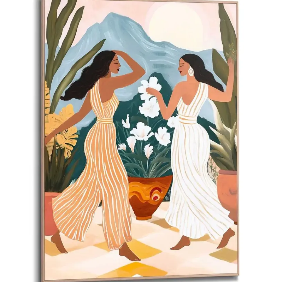 Reinders Schilderij Dansende dames - 70 x 50cm - Bont Clearance