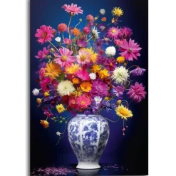 Reinders Schilderij Delft Flowers - 90 x 60cm - Bont Sale