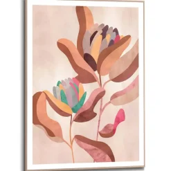Reinders Schilderij Earth Flowers - 70 x 50cm - Bruin Sale