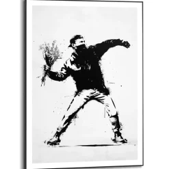 Reinders Schilderij Flower Thrower - 70 x 50cm - Zwart-Wit Sale