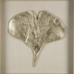 Leen Bakker Schilderij Ginko goudkleur MDF/glas - 50x50 cm Online