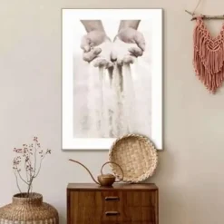 Reinders Schilderij Handen in het zand - 70 x 50cm - Beige Discount