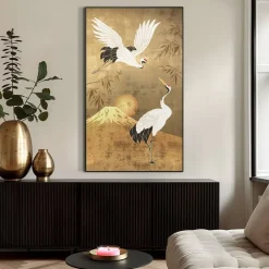 Leen Bakker Schilderij Kraanvogel - multikleur - 118x70 cm Hot
