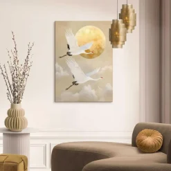 Reinders Schilderij Kraanvogels - 70 x 50cm - Beige Online