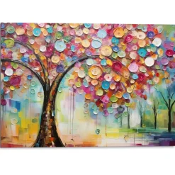 Reinders Schilderij Life Tree - colourful - 100 x 140cm - Bont Sale