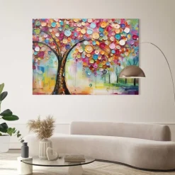 Reinders Schilderij Life Tree - colourful - 100 x 140cm - Bont Sale