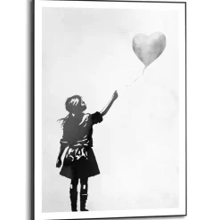 Reinders Schilderij Meisje met de ballon - 70 x 50cm - Zwart-Wit Clearance