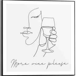 Reinders Schilderij More wine please - 50 x 50cm - Zwart-Wit