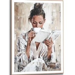 Reinders Schilderij Morning Reading - 70 x 50cm - Bruin New