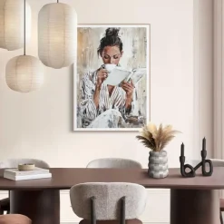 Reinders Schilderij Morning Reading - 70 x 50cm - Bruin New