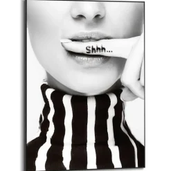 Reinders Schilderij Ssshhh! - 70 x 50cm - Zwart-Wit