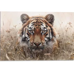 Reinders Schilderij Tijger op jacht - 60 x 90cm - Bruin