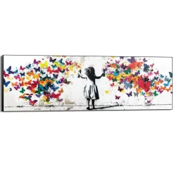 Reinders Schilderij Wolk van vlinders - 52 x 156cm - Bont Discount