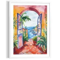 Reinders Schilderij Zomers balkon - 70 x 50cm - Bont New