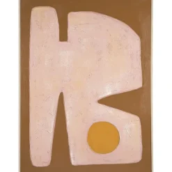 Leen Bakker Schilderije Abstract Craft terra MDF - 80x60 cm