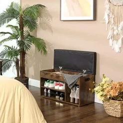 Songmics Schoenbank -Schoenenrek - Opbergruimte onder de zitting - 80 x 30 x 44 cm