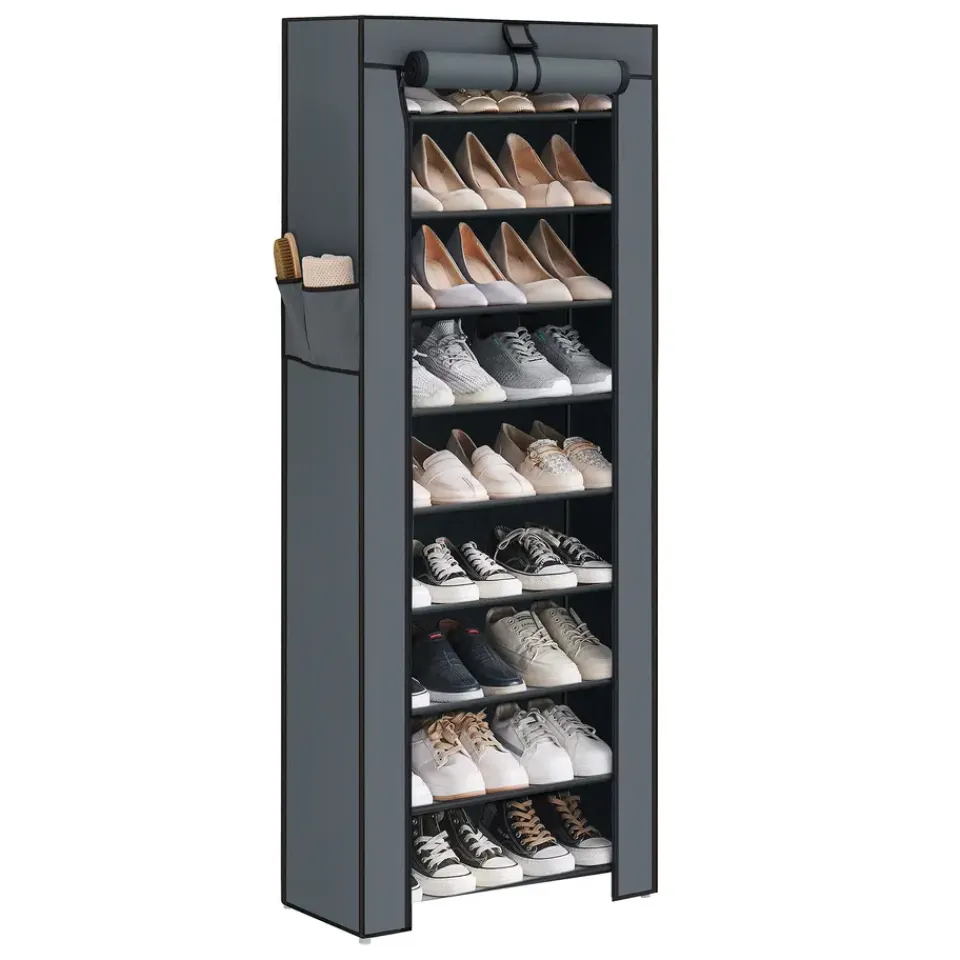 ACAZA Schoenenkast - 10 Niveaus - tot 27 Paar Schoenen - 58x160cm - Grijs Sale