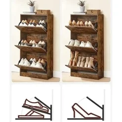 Vasagle Schoenenkast: Opbergkast van 3 niveaus, 18 paar Clearance