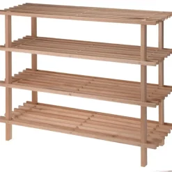 Merkloos Schoenenrek - 4-laags - 77 x 26 x 65 cm - hout -schoenenstandaard Outlet