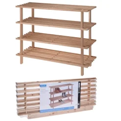 Merkloos Schoenenrek - 4-laags - 77 x 26 x 65 cm - hout -schoenenstandaard Outlet