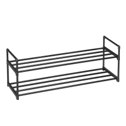 Merkloos Schoenenrek - stapelbaar - 2 niveaus - 92x33x30 cm - zwart Outlet