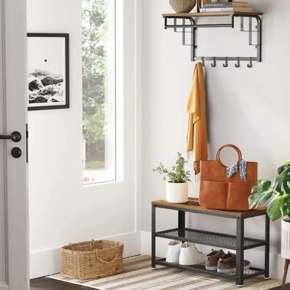 Merkloos Schoenenrek - vintage - 73x45x30 cm - vintage bruin Clearance