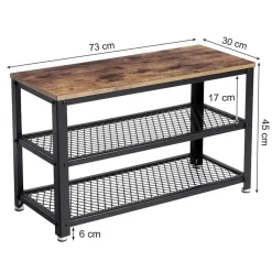 Merkloos Schoenenrek - vintage - 73x45x30 cm - vintage bruin Clearance