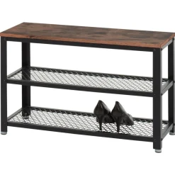 Merkloos Schoenenrek - vintage - 73x45x30 cm - vintage bruin Clearance