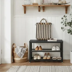 Merkloos Schoenenrek met Industriële Look - Rek voor Schoenen 73x30x45cm New