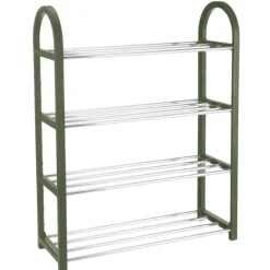 Merkloos Schoenenrek/schoenenstandaard - 4-laags - grijs - 50 x 19 x 65 cm Discount