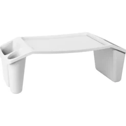 Merkloos Schoottafel/dienblad - wit - kunststof - 60 x 31 x 20 cm Outlet