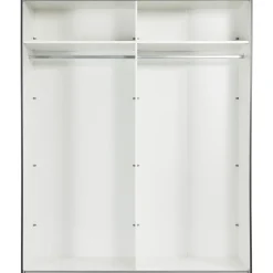 Leen Bakker Schuifdeurkast Bergamo - antraciet - 221x178,5x66,6 cm Discount