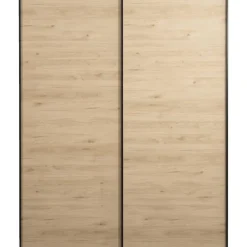 Leen Bakker Schuifdeurkast Bergamo - eikenkleur - 221x178,5x66,6 cm Sale