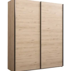 Leen Bakker Schuifdeurkast Bergamo - eikenkleur - 221x178,5x66,6 cm Sale