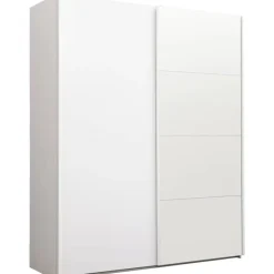 Leen Bakker Schuifdeurkast Bergamo - wit/spiegel - 221x178,5x66,6 cm