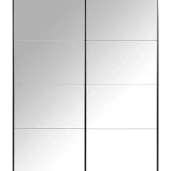 Leen Bakker Schuifdeurkast Bergamo met spiegeldeuren - antraciet - 221x178,5x66,6 cm Outlet