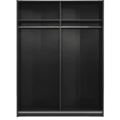 Leen Bakker Schuifdeurkast Genua - antraciet/wit - 204x150x60 cm Clearance